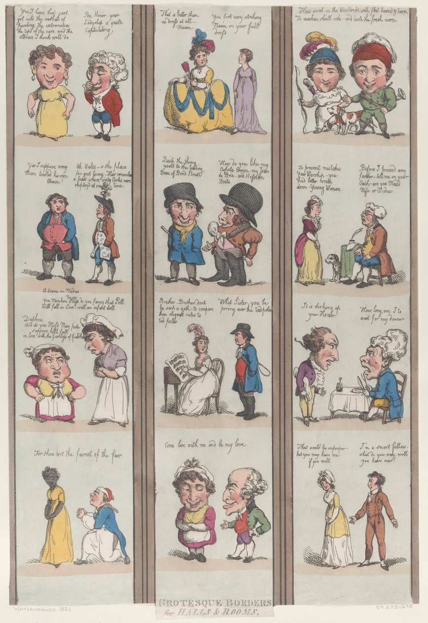 Bordes grotescos para habitaciones y pasillos, [1800], reimpresión de Thomas Rowlandson