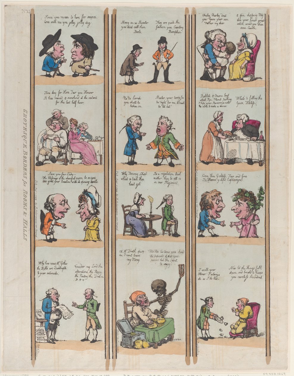 Bordes grotescos para habitaciones y salones, Placa 15, 1799 de Thomas Rowlandson