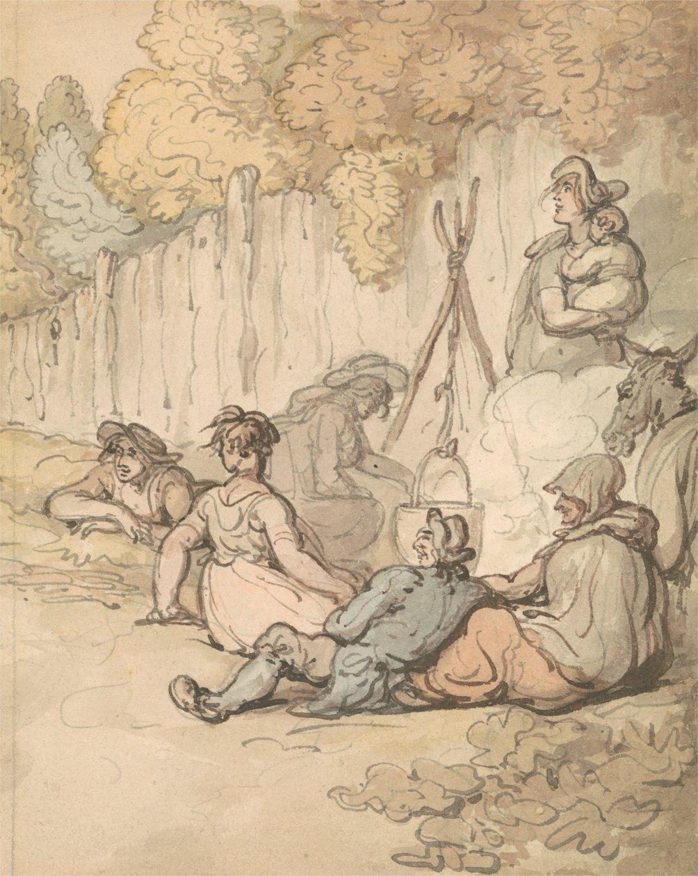 Gitanos cocinando al aire libre de Thomas Rowlandson