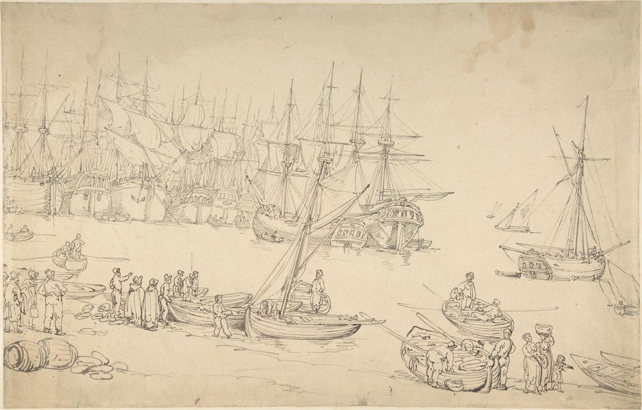 Escena portuaria de Thomas Rowlandson