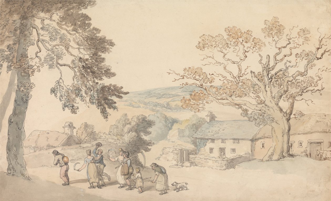 Los cosechadores se ponen en marcha de Thomas Rowlandson