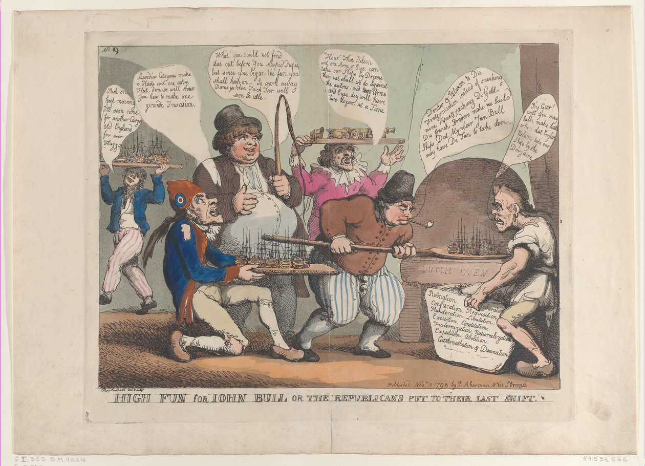 Diversión Alta para John Bull, o los Republicanos Puestos a su Último Recurso, 12 de noviembre de 1798 de Thomas Rowlandson