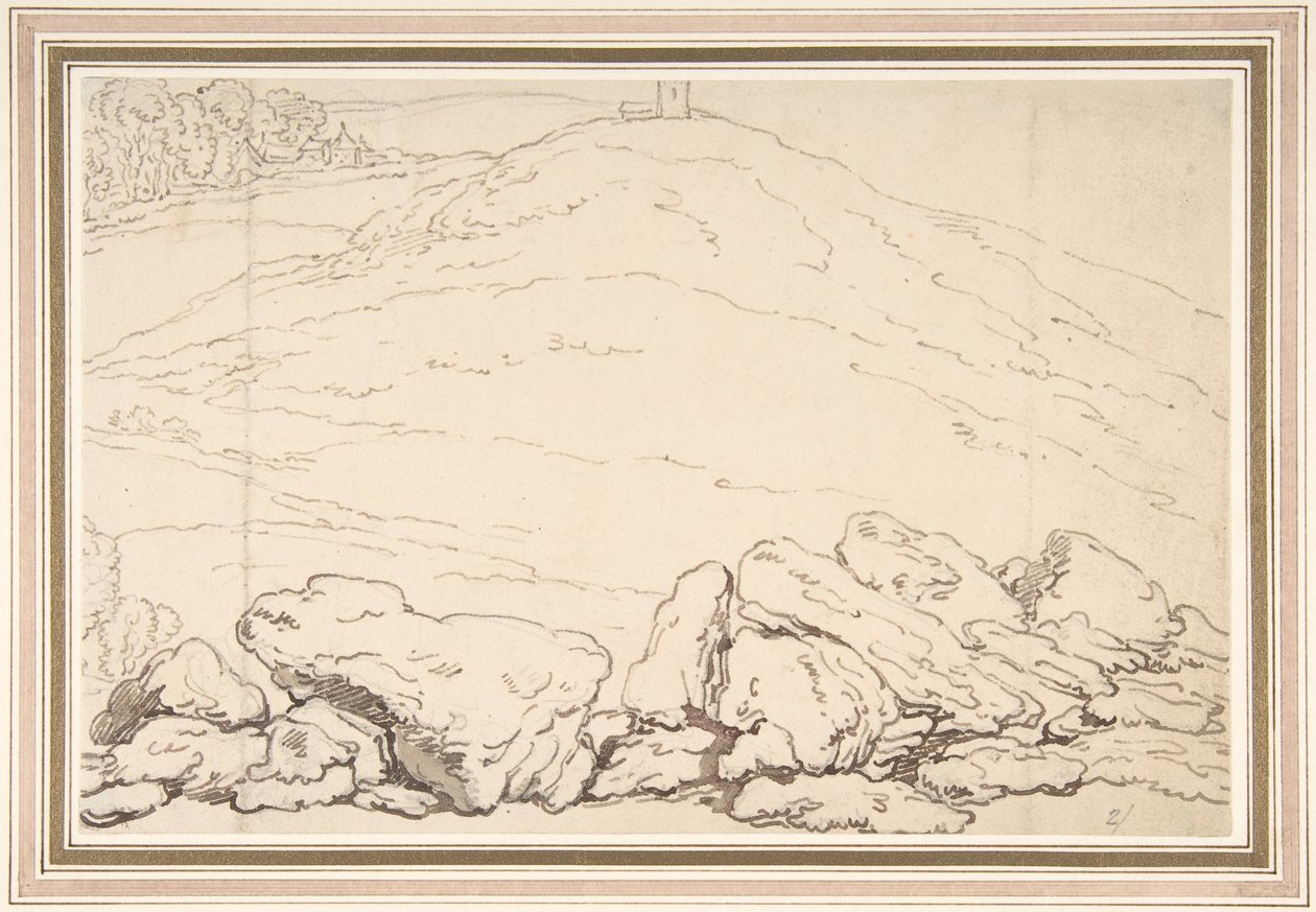 Paisaje montañoso con rocas de Thomas Rowlandson