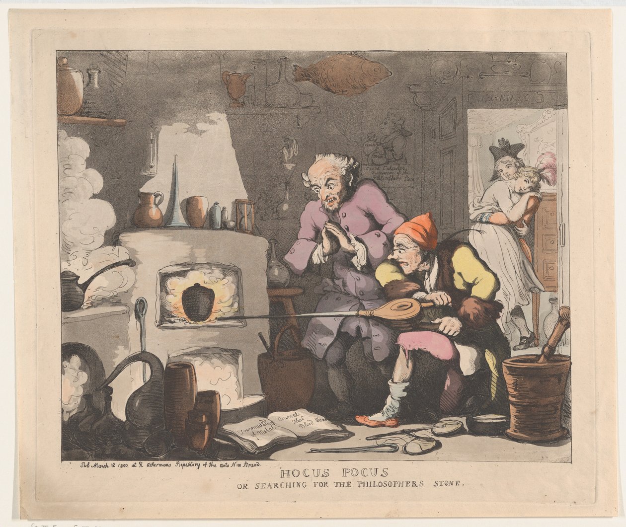 Hocus Pocus, o Buscando la Piedra Filosofal, 12 de marzo de 1800 de Thomas Rowlandson