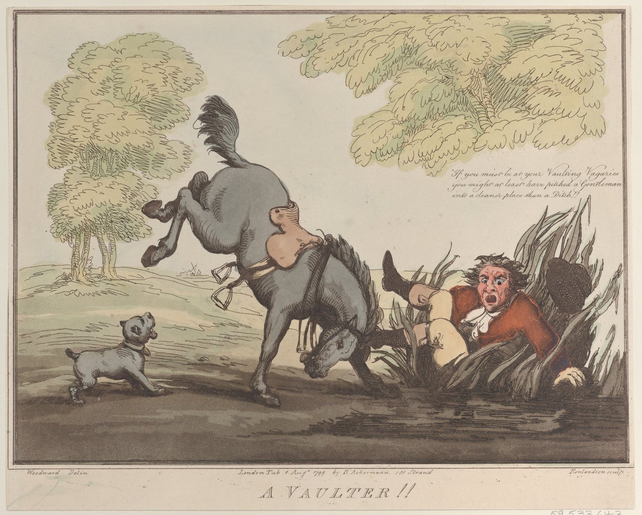 Logros del caballo, boceto 12: ¡Un volatinero!, 1 de agosto de 1799 de Thomas Rowlandson