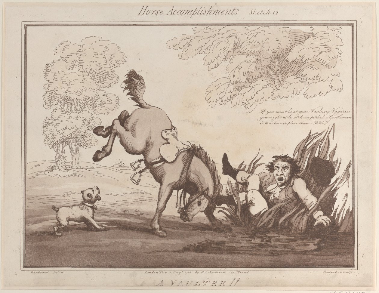 Logros del caballo, Boceto 12: ¡Un volatinero! de Thomas Rowlandson