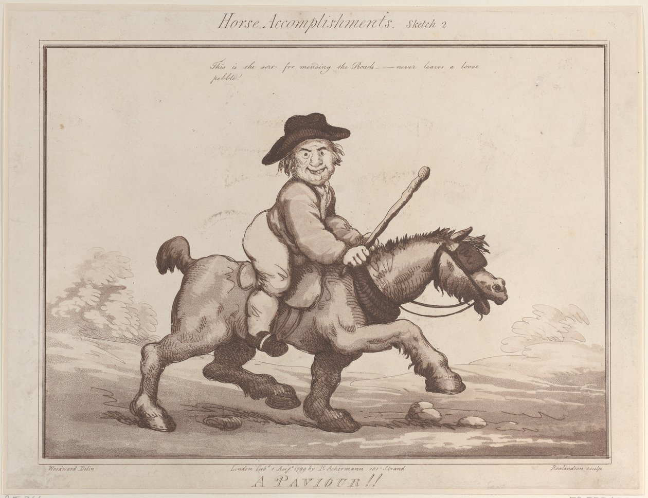 Logros del caballo, Boceto 2: ¡Un pavimentador!, 1 de agosto de 1799 de Thomas Rowlandson