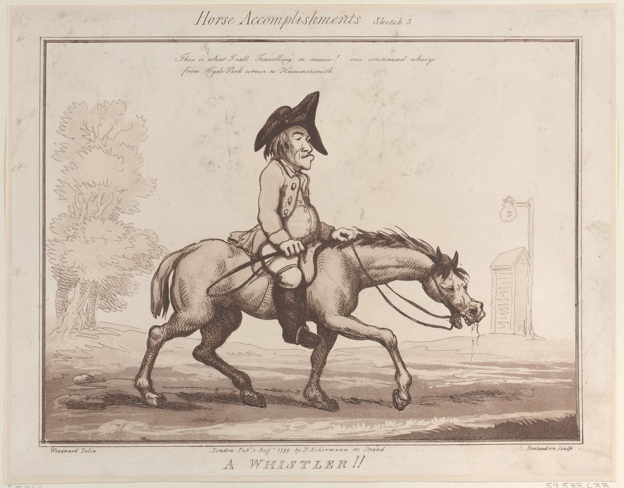 Logros del caballo, Boceto 3: ¡Un silbido!, 1 de agosto de 1799 de Thomas Rowlandson