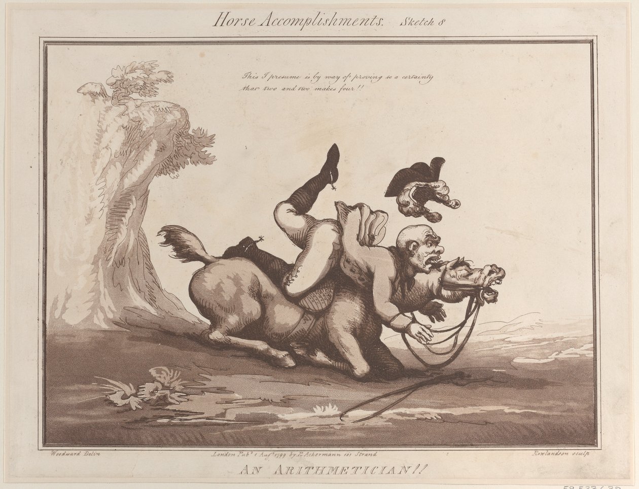 Logros del caballo, Boceto 8: ¡Un aritmético!, 1 de agosto de 1799 de Thomas Rowlandson
