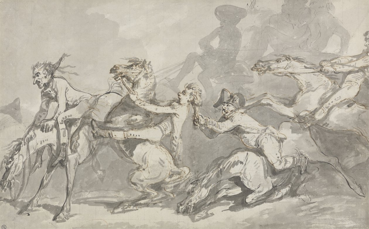 Jinetes colisionando, c.1785-90 de Thomas Rowlandson