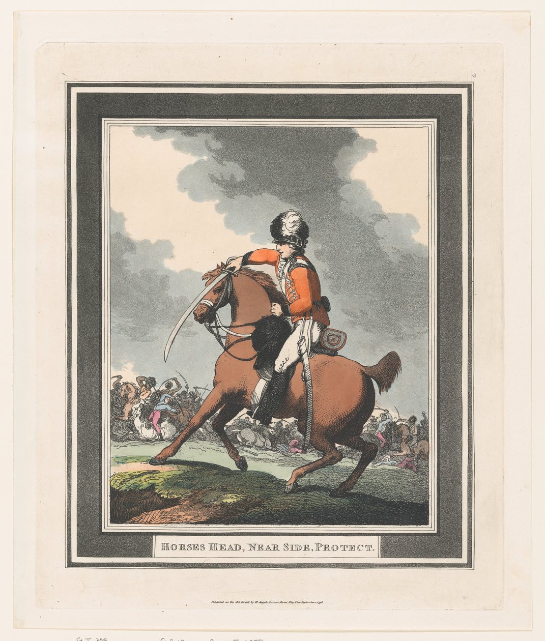 Cabeza de caballo, lado cercano, proteger, 1 de septiembre de 1798 de Thomas Rowlandson