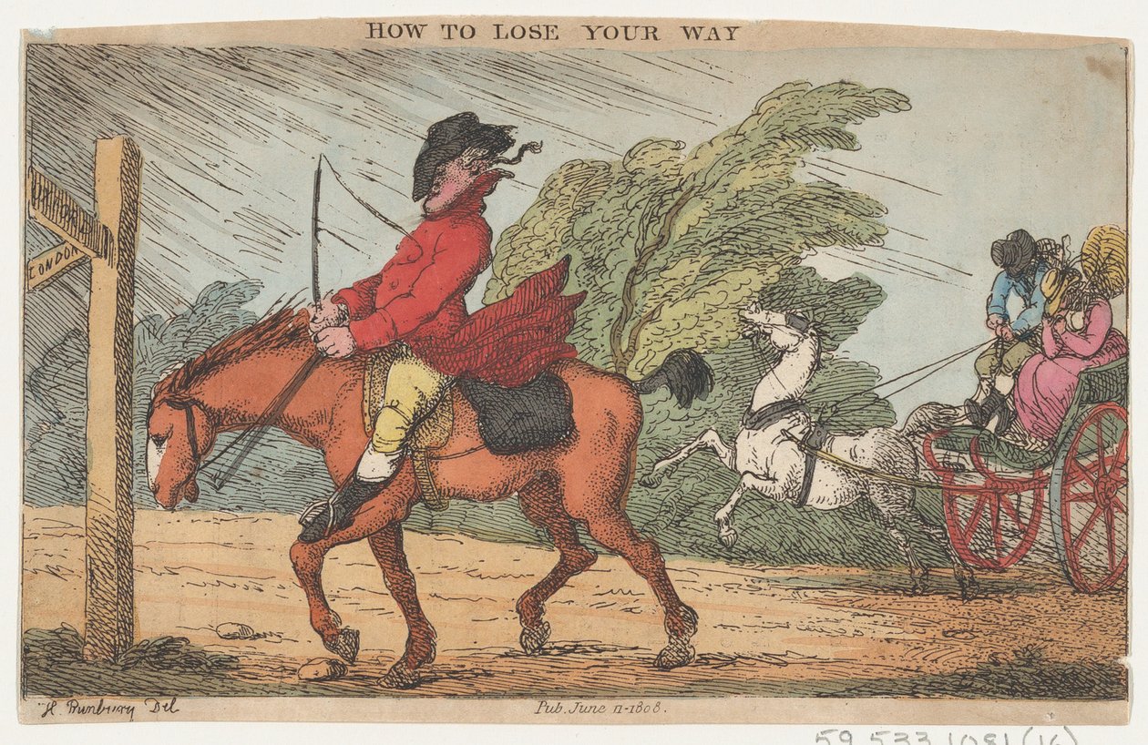 Cómo perder tu camino, 11 de junio de 1808 de Thomas Rowlandson