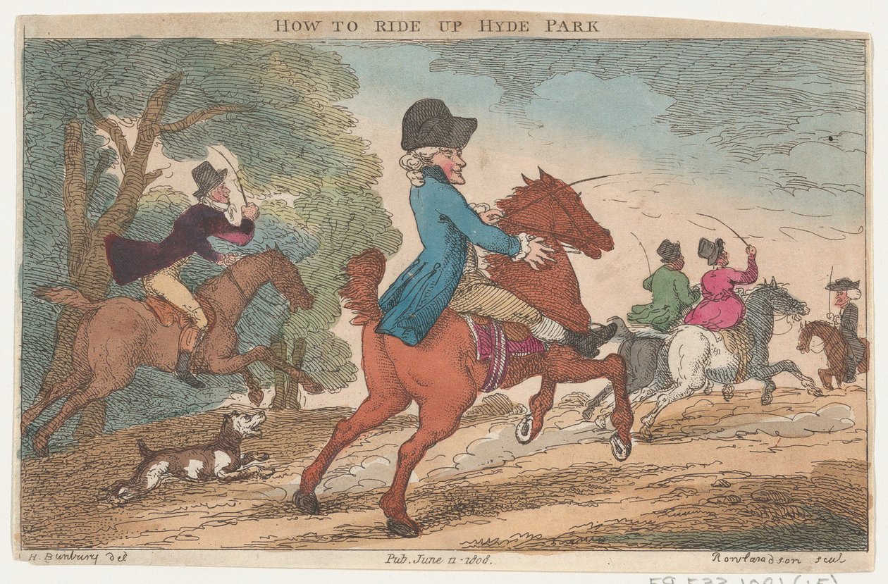 Cómo montar en Hyde Park, 11 de junio de 1808 de Thomas Rowlandson