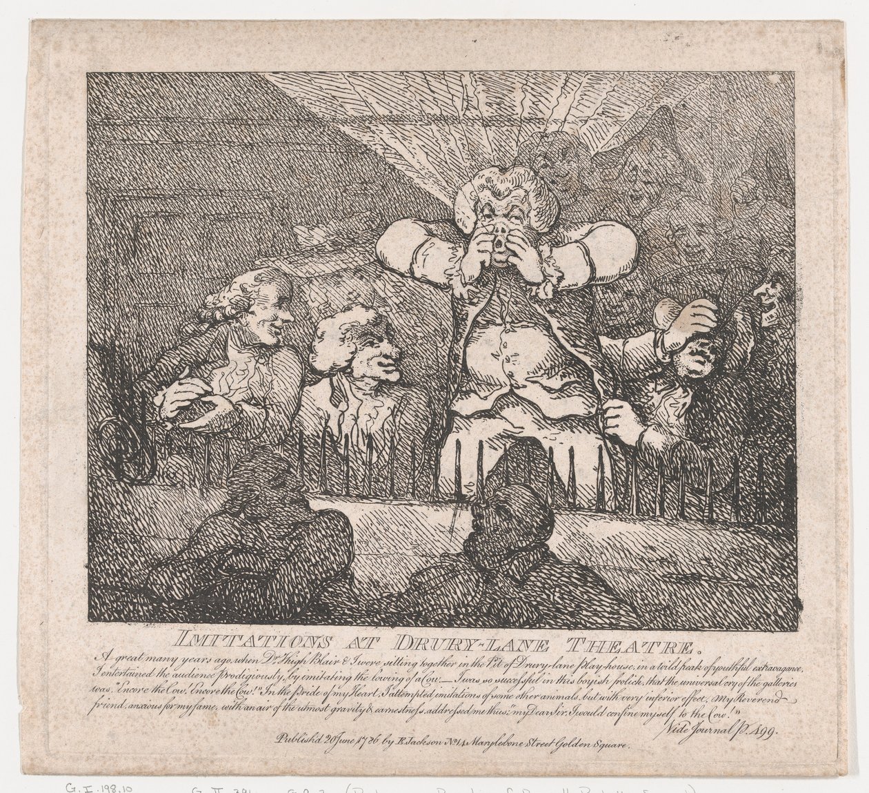 Imitaciones en el Teatro Drury-Lane Bellezas pintorescas de Boswell, Parte Segunda de Thomas Rowlandson