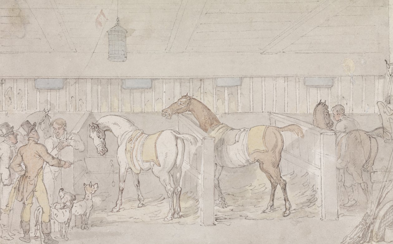 Interior de un establo de Thomas Rowlandson