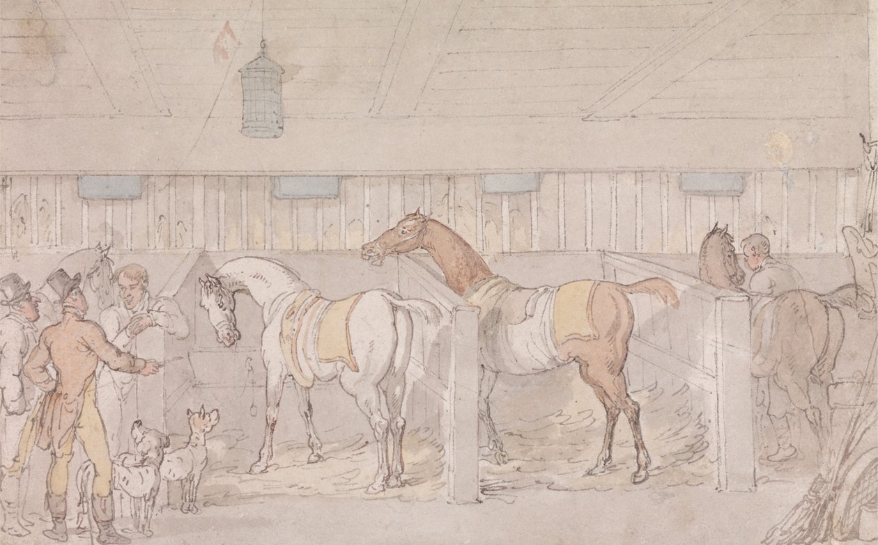 Interior de un establo de Thomas Rowlandson