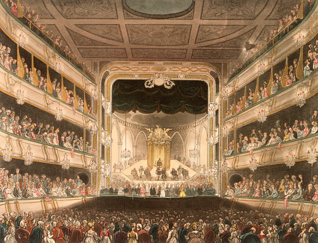 Interior del Teatro Covent Garden, Londres de Thomas Rowlandson
