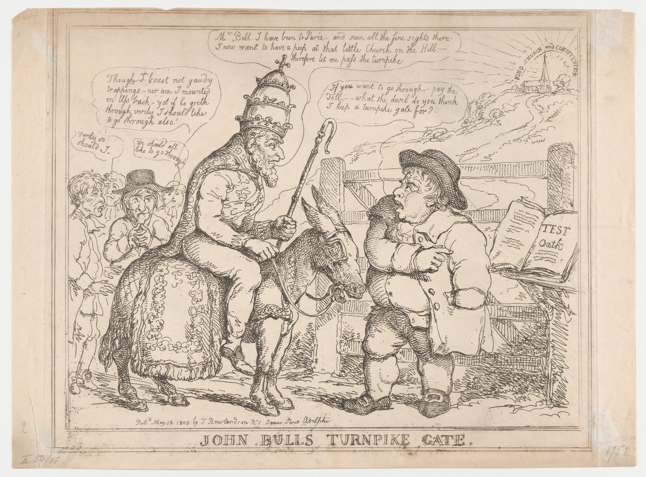 La barrera de peaje de John Bull de Thomas Rowlandson