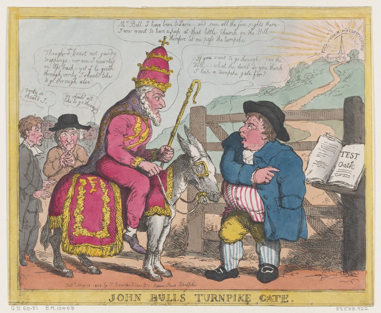La puerta de peaje de John Bull, 15 de mayo de 1805 de Thomas Rowlandson