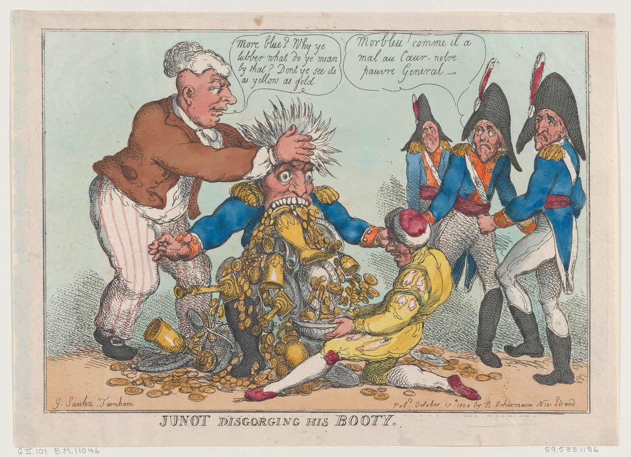 Junot Vomitando su Botín, 17 de octubre de 1808 de Thomas Rowlandson