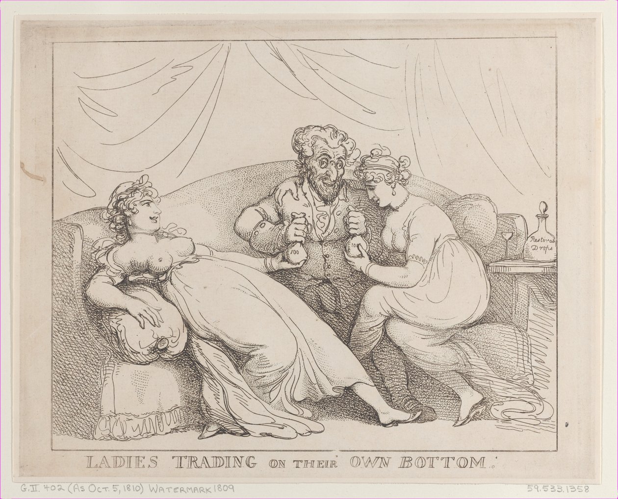 Damas comerciando por su cuenta, 5 de octubre de 1810 de Thomas Rowlandson