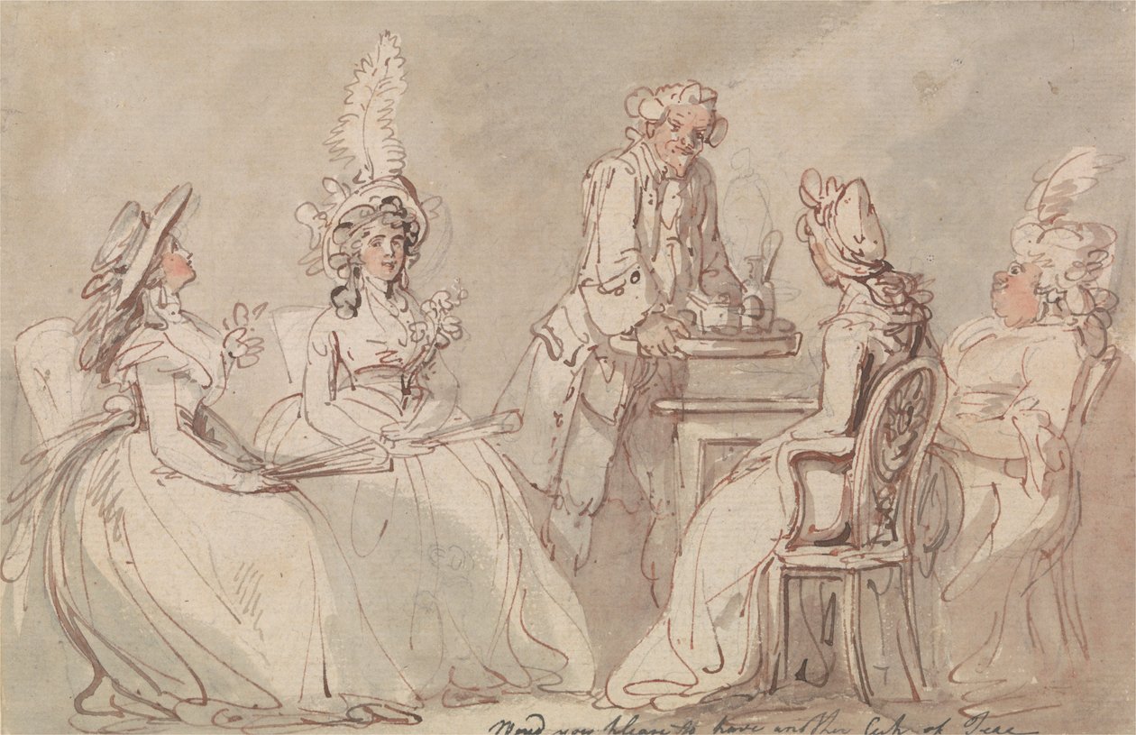 Las damas tomando el té de Thomas Rowlandson