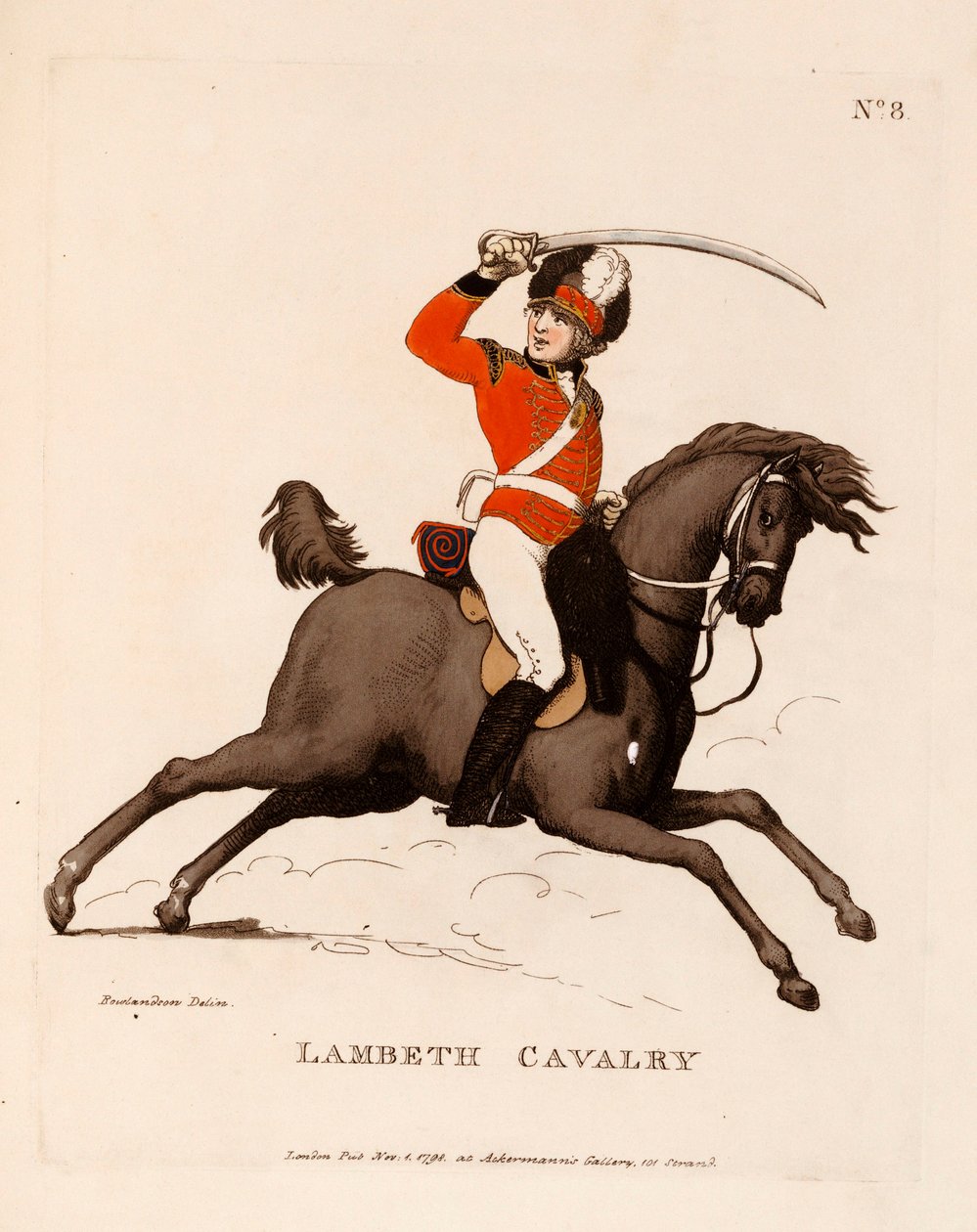 Caballería de Lambeth, de "Loyal Volunteers of London and Environs", 1798-99 de Thomas Rowlandson