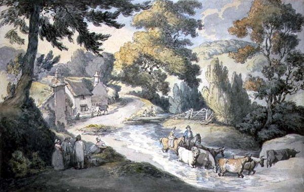 Paisaje con Ganado Cruzando un Arroyo de Thomas Rowlandson