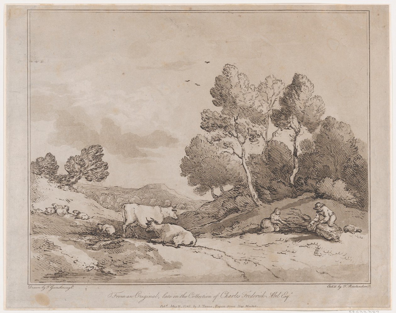 Paisaje con Figuras Atando un Haz de Leña, 21 de mayo de 1789 de Thomas Rowlandson