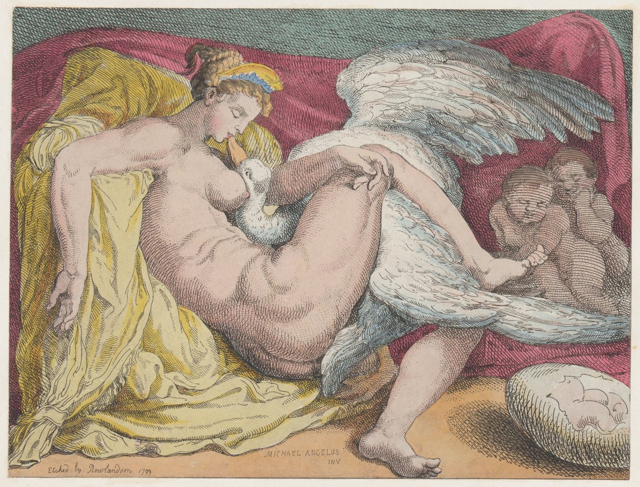 Leda y el cisne, 1799 de Thomas Rowlandson