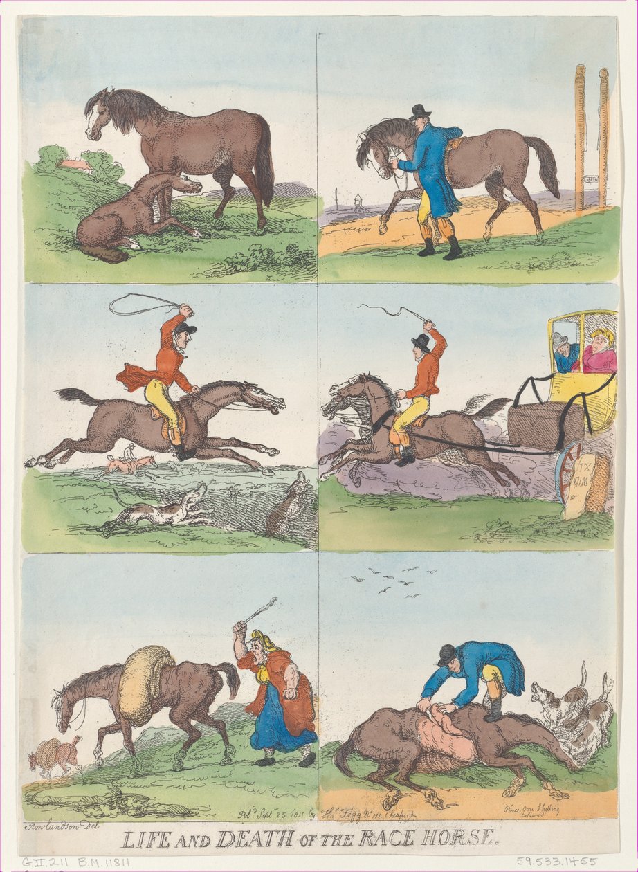 Vida y muerte del caballo de carreras, 25 de septiembre de 1811 de Thomas Rowlandson