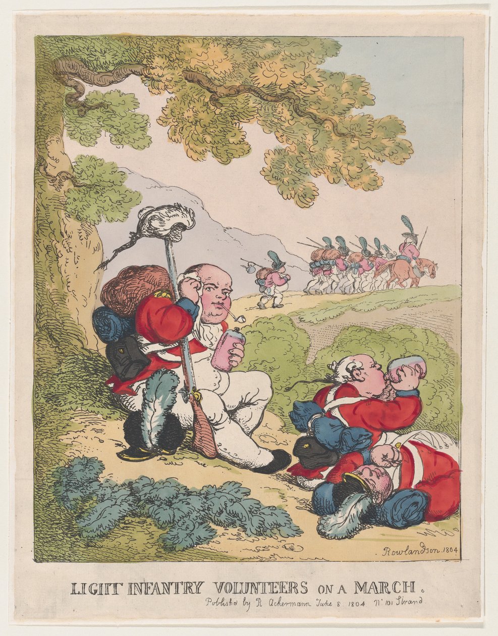 Voluntarios de infantería ligera en una marcha, 8 de junio de 1804 de Thomas Rowlandson