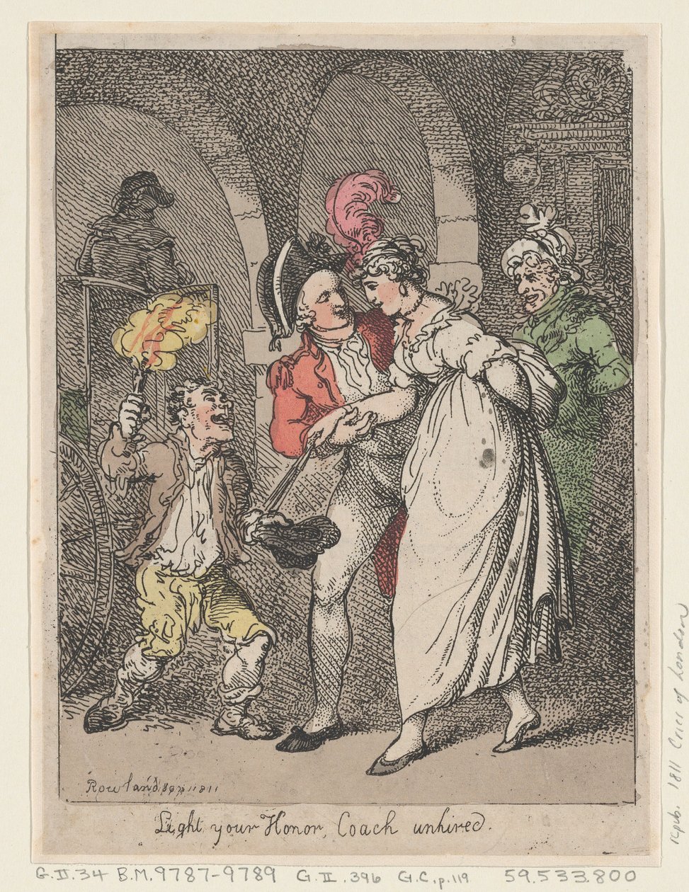 Enciende tu honor, carruaje no alquilado, 1811 de Thomas Rowlandson