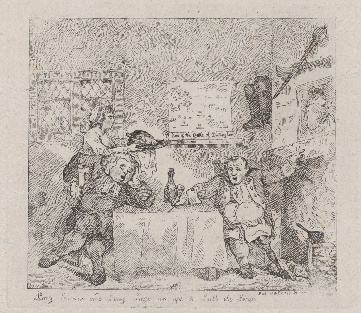 Los sermones largos y los asedios largos tienden a adormecer los sentidos, 11 de febrero de 1783 de Thomas Rowlandson