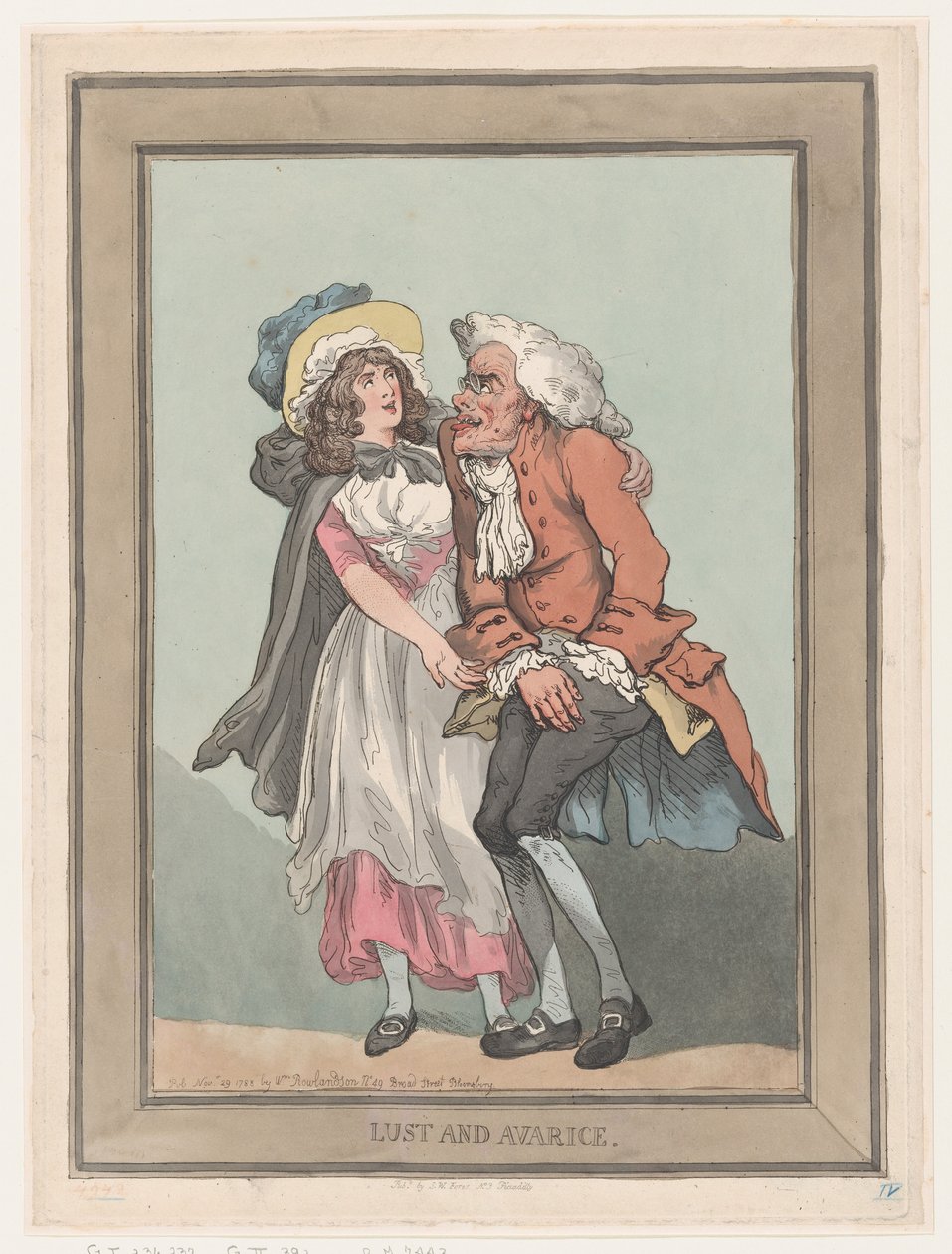 Lujuria y avaricia, 29 de noviembre de 1788 de Thomas Rowlandson