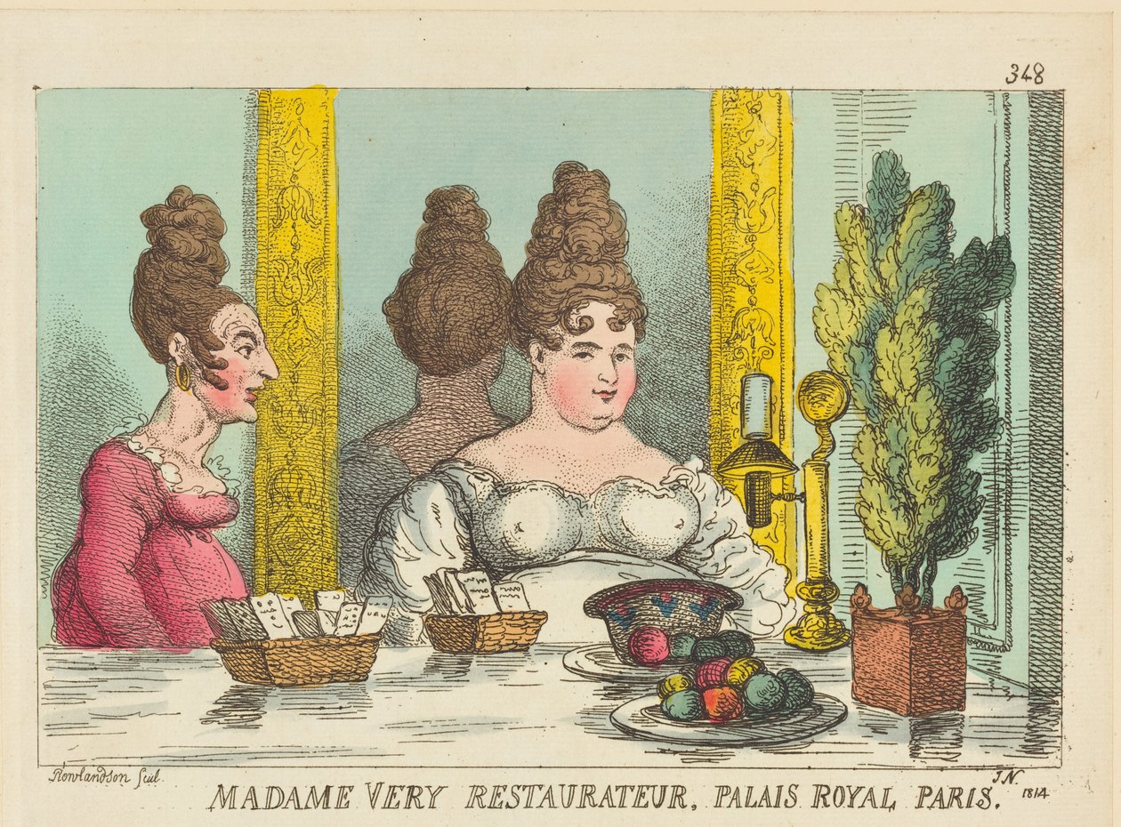 Sra. Very, propietaria del restaurante Palais Royal de París de Thomas Rowlandson
