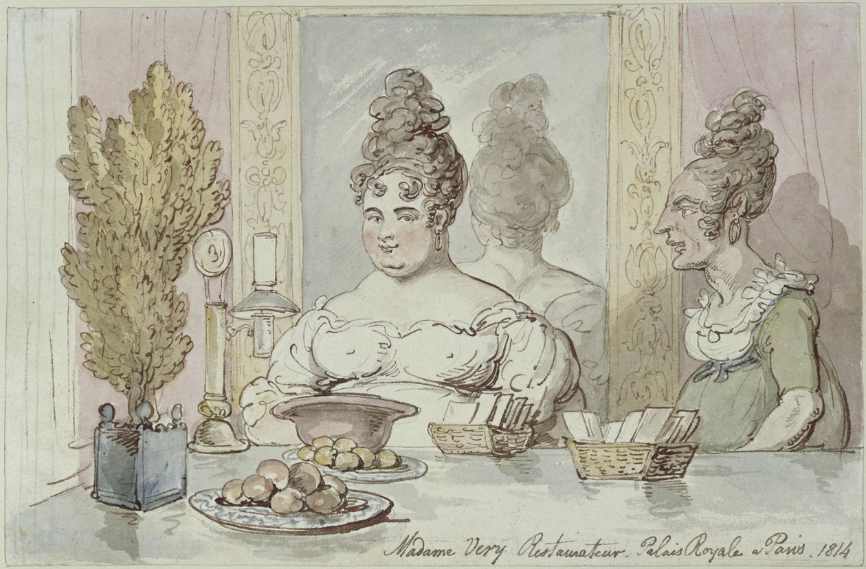 Sra. Véry, restauradora. Palacio Real de París de Thomas Rowlandson
