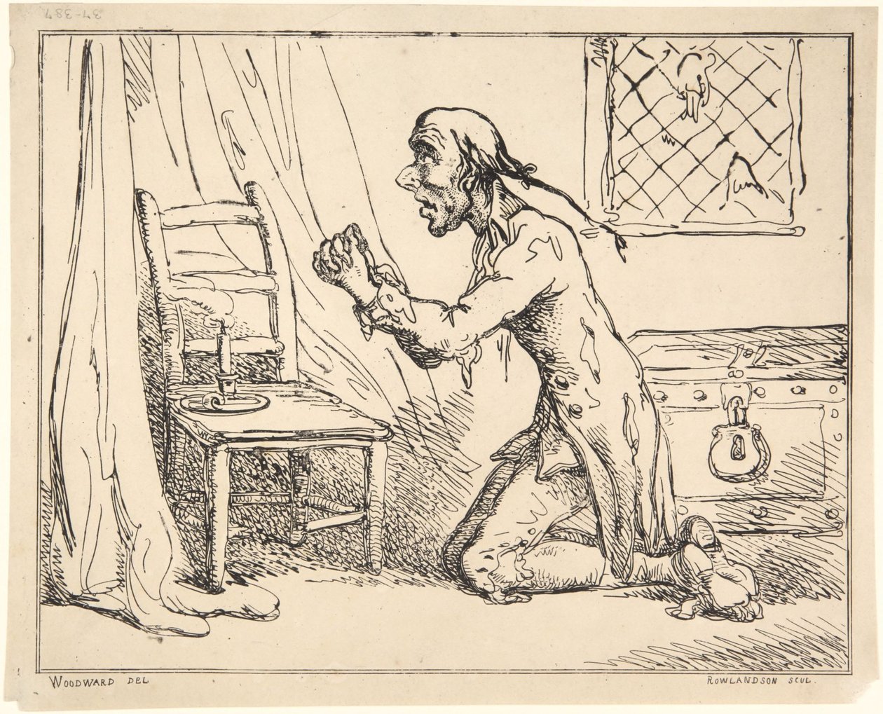 Un hombre rezando de Thomas Rowlandson