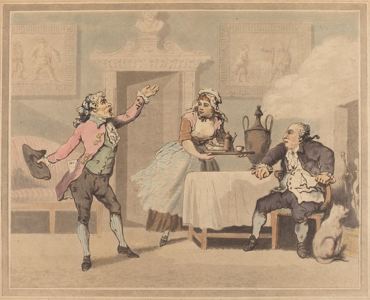 Gerente y declamador de Thomas Rowlandson