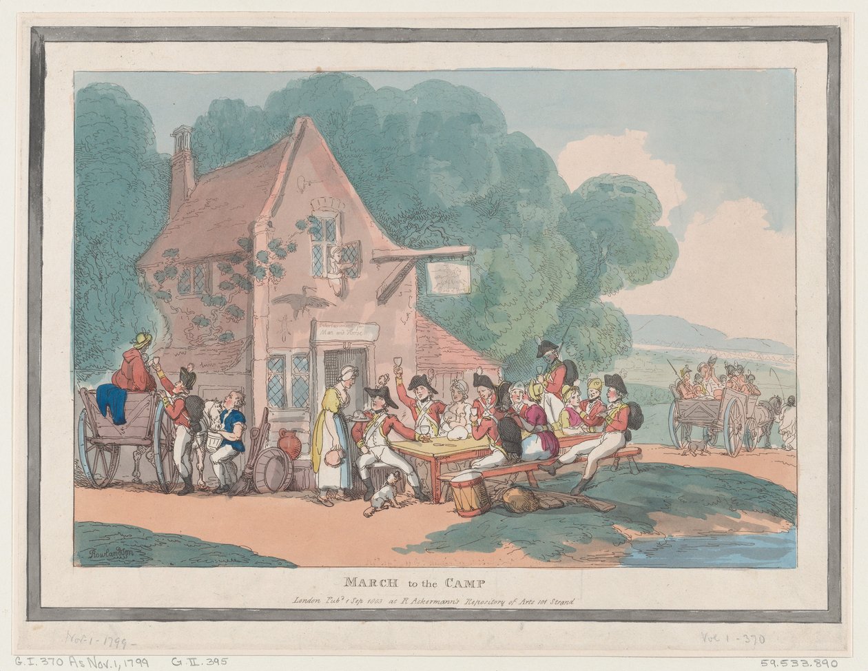 Marcha al campamento, 1 de septiembre de 1803 de Thomas Rowlandson
