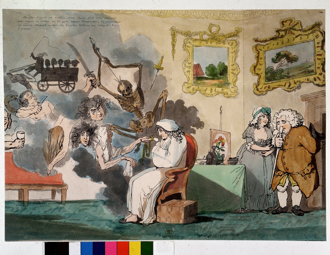 Enfermedad mental y visiones: el hipocondrio - dibujo de Rowlandson de Thomas Rowlandson