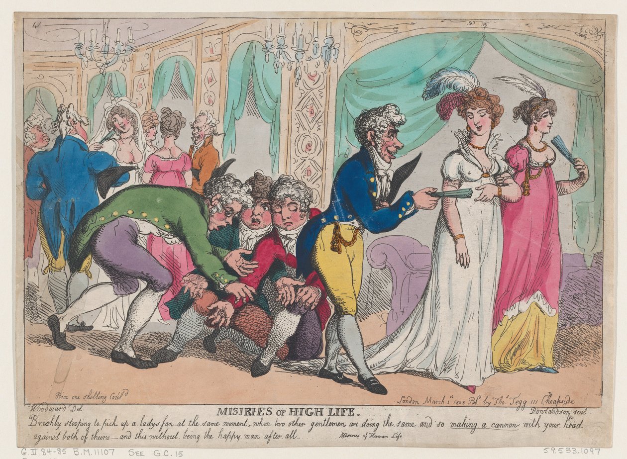 Miserias de la alta vida, 1 de marzo de 1808 de Thomas Rowlandson