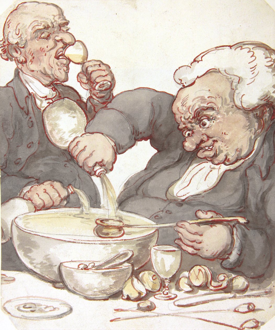 Mezclar el punzón (tinta y acuarela con lápiz) de Thomas Rowlandson