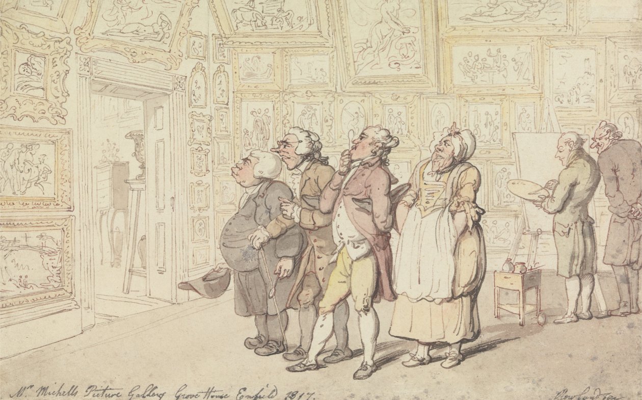 Galería de cuadros del Sr. Michell, Grove House, Enfield, 1817 de Thomas Rowlandson