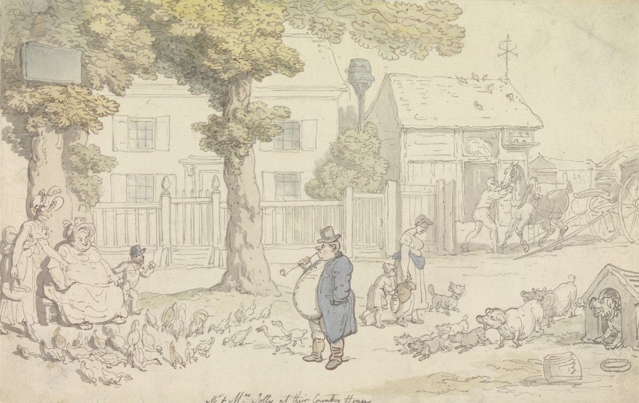 El señor y la señora Jolly en su casa de campo de Thomas Rowlandson