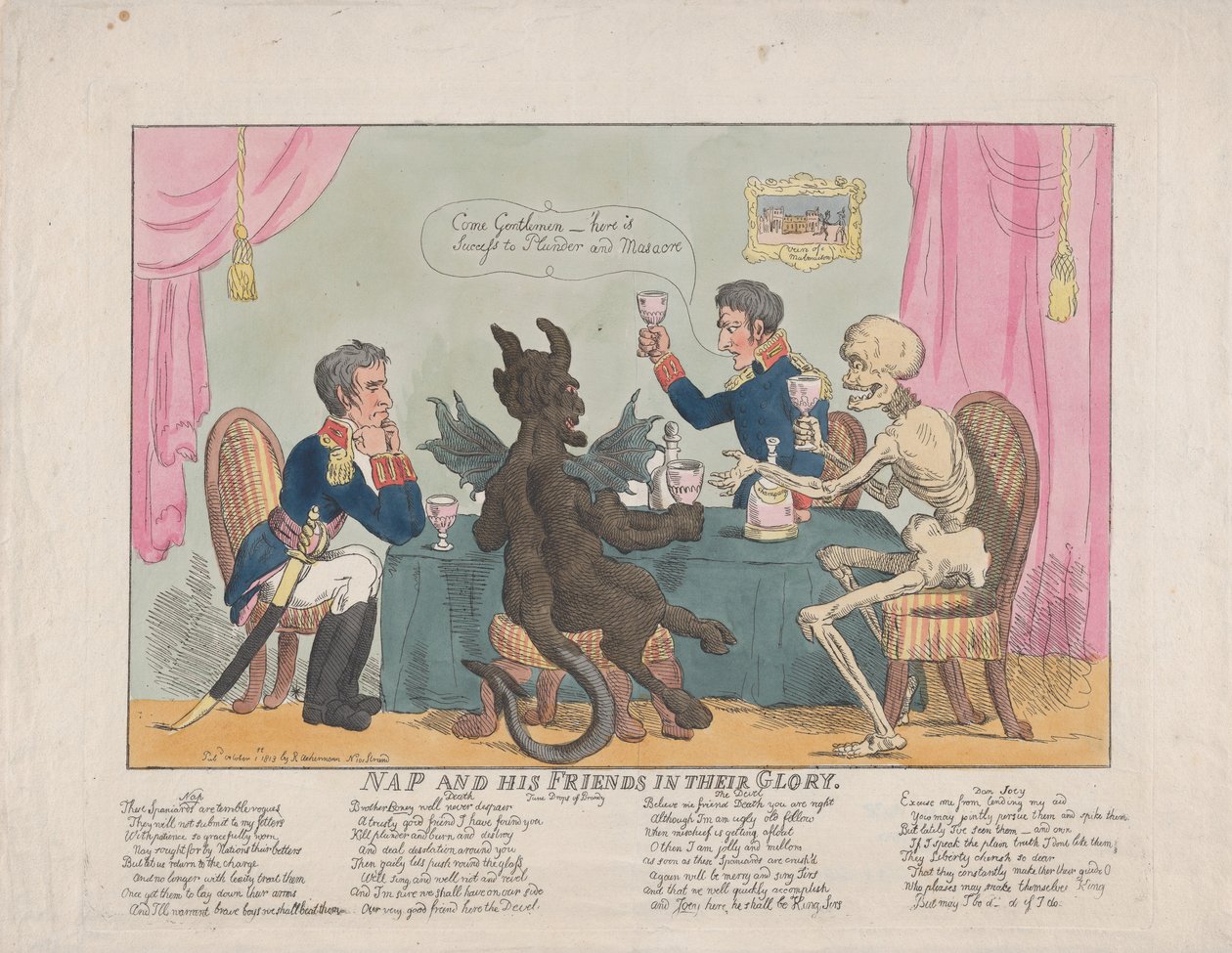 Nap y sus amigos en su gloria, 1 de octubre de 1813 de Thomas Rowlandson
