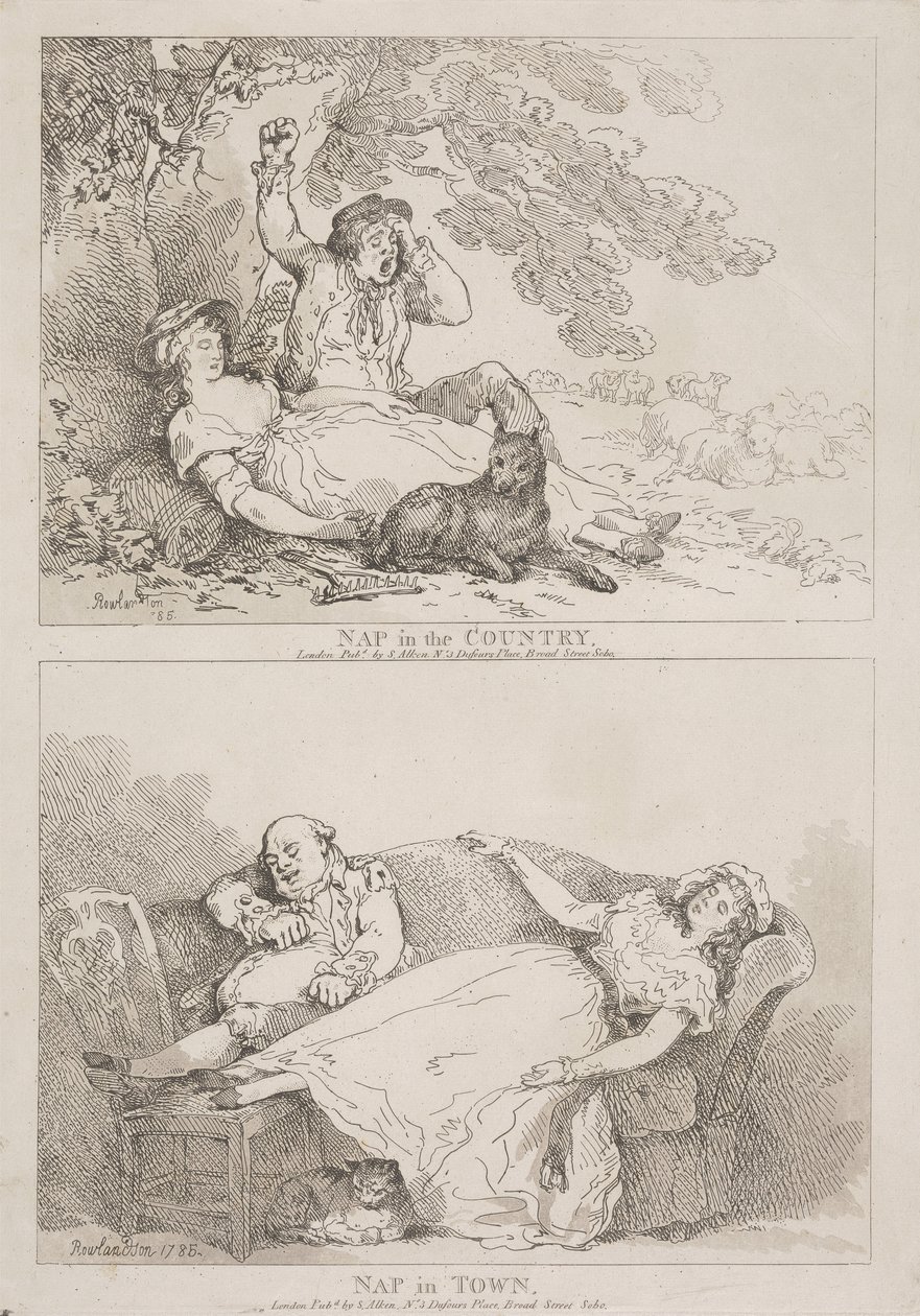 Siesta en el campo - Siesta en la ciudad de Thomas Rowlandson