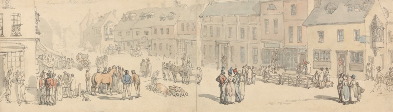 Newport High Street, Isla de Wight de Thomas Rowlandson