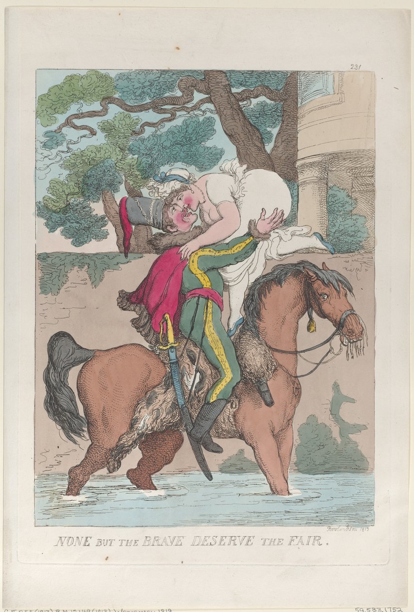 Solo los valientes merecen a las justas, 1813 de Thomas Rowlandson