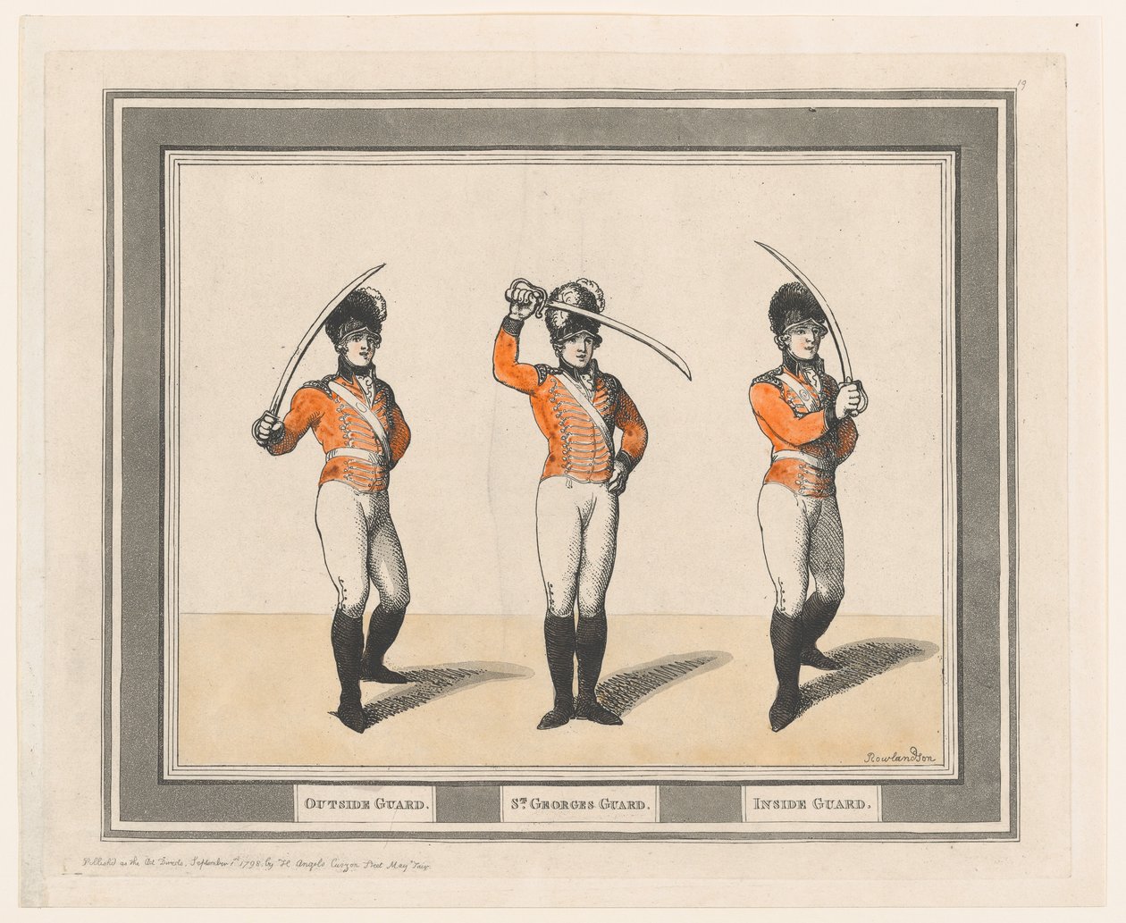 Guardia Exterior, Guardia de San Jorge, Guardia Interior, 1 de septiembre de 1798 de Thomas Rowlandson